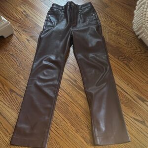 Express Chocolate Leather Trousers